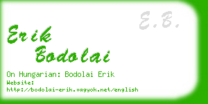 erik bodolai business card